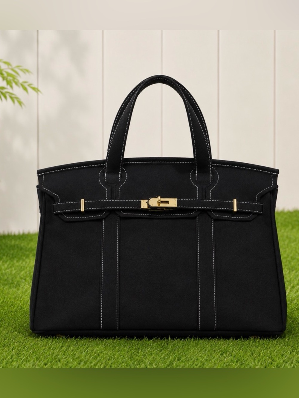 Boatkin Black Canvas bag~ Solid Color Everyday Carryall